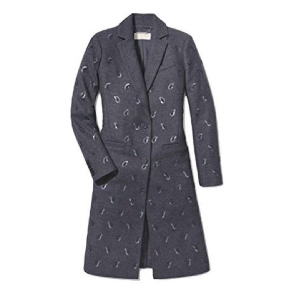 NEW Michael Kors derby embroidered grey coat $695 - Picture 9 of 9